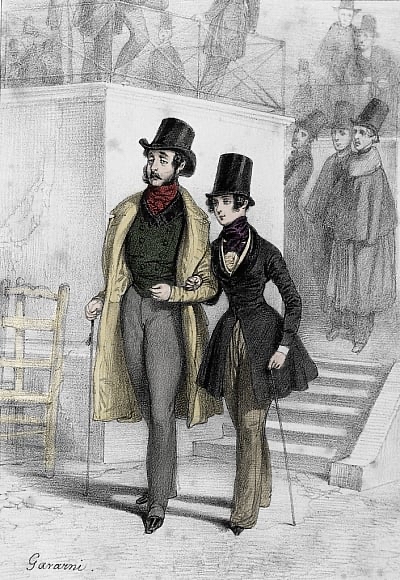 George Sand (litografía de Paul Gavarni, c. 1831)