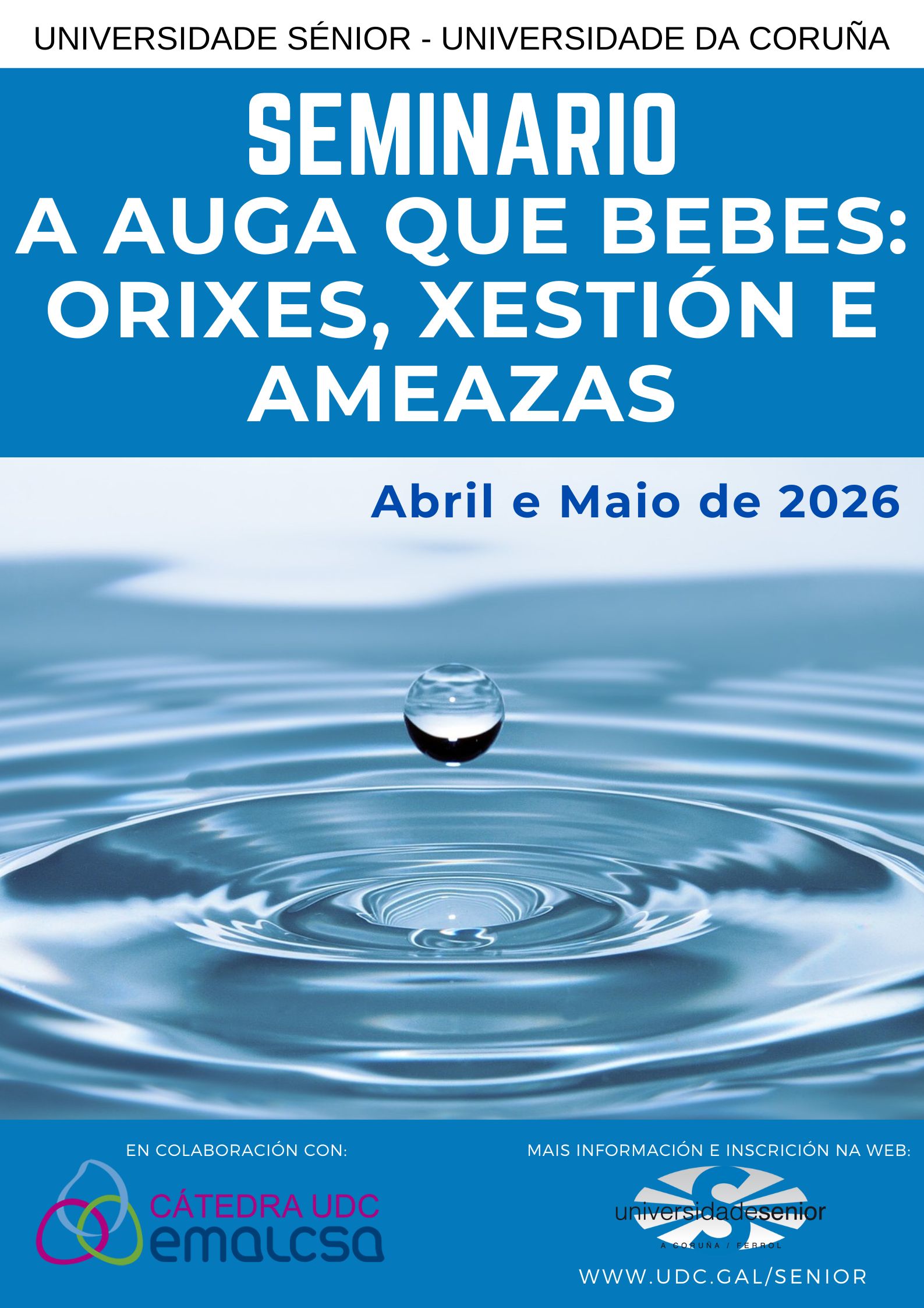 Cartaz Seminario Auga 2026