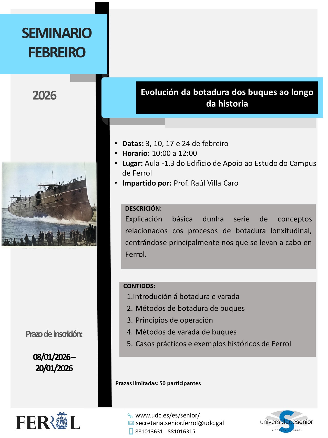 SEMINARIO FE 2025-2026 FEBREIRO - BOTADURAS BUQUES